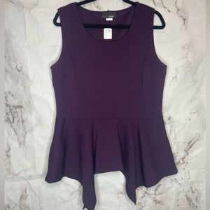 Purple peplum tank top